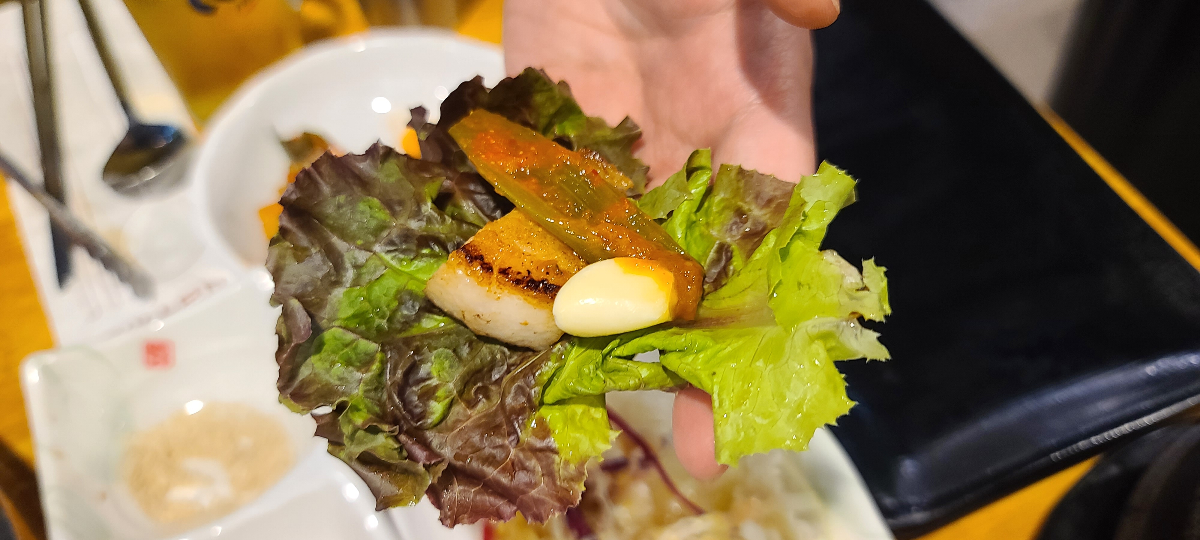 상대원맛집 윤지네고기에반하다 삼겹살 목살 항정살 한돈반반 잘익은 돼지고기 한쌈