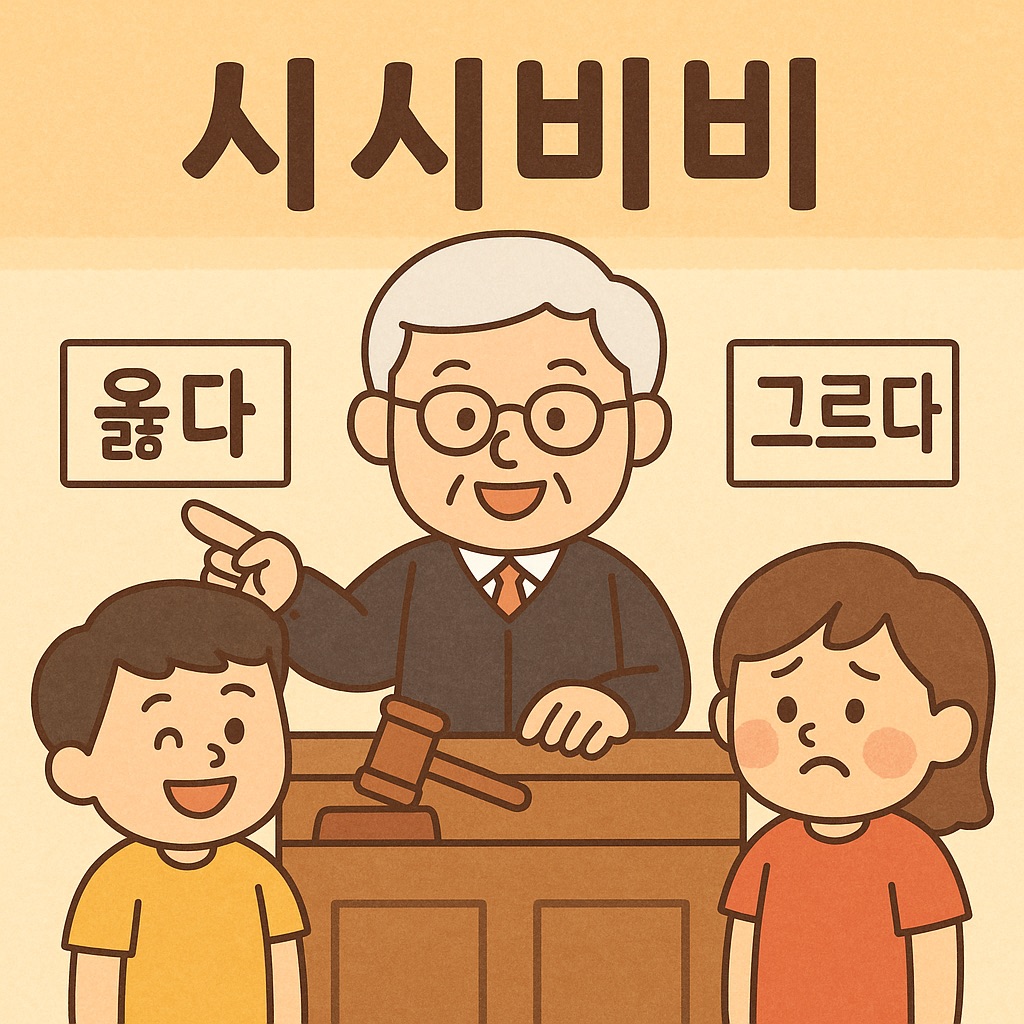 시시비비 사자성어 이미지