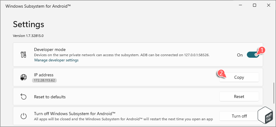 Developer mode