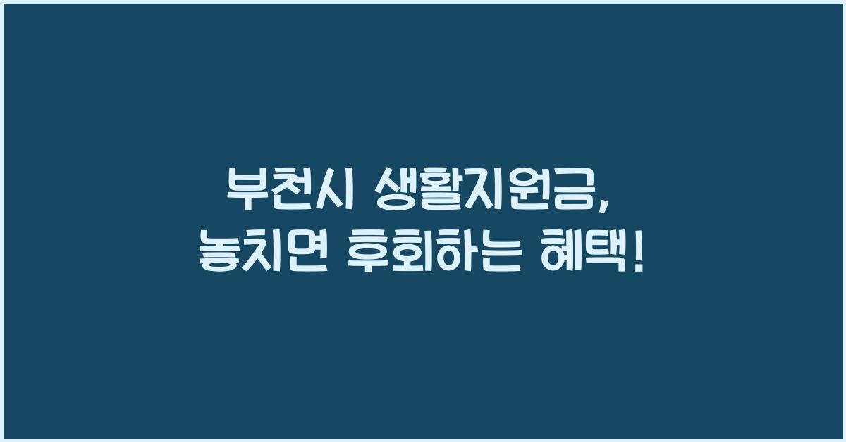 부천시 생활지원금