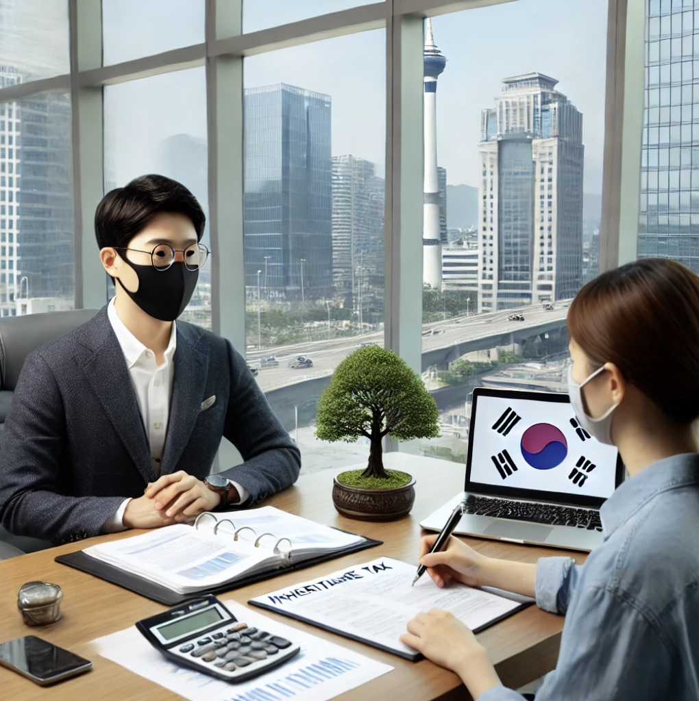 부부가 상속세 관련 문서를 검토하는 모습