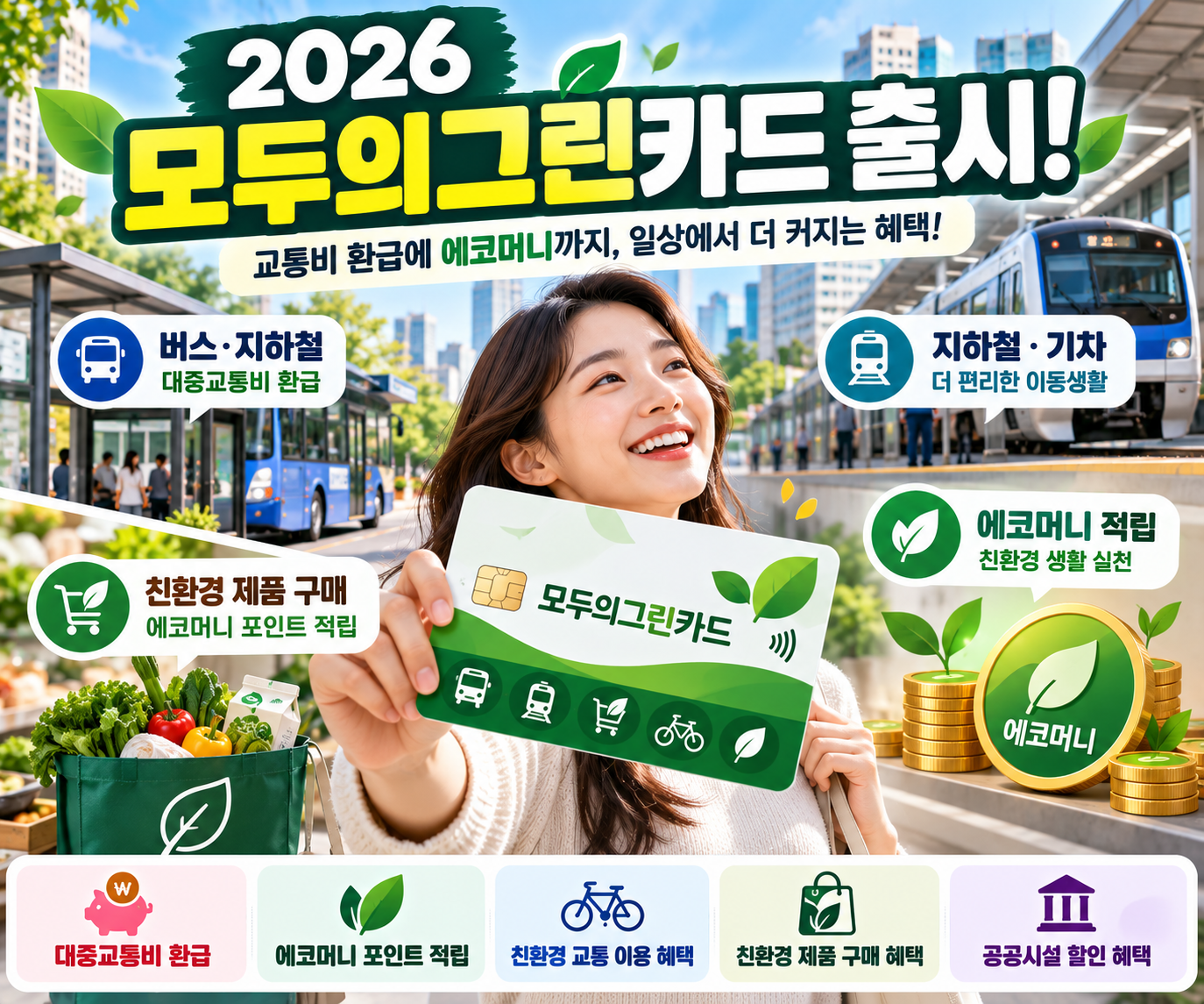 2026 모두의그린카드 출시, 교통비 환급부터 에코머니 적립까지 혜택과 발급방법 총정리