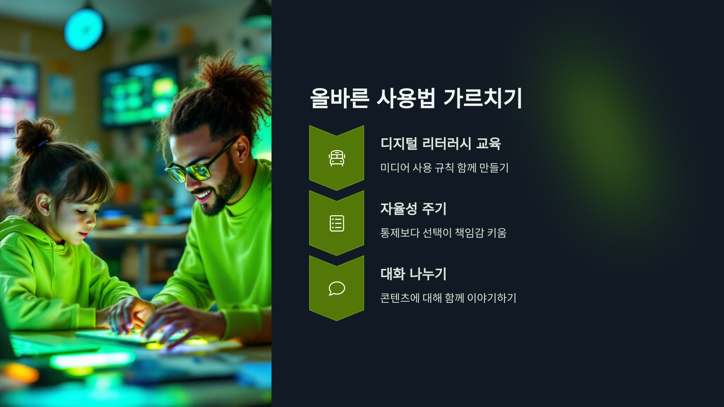 올바른 사용법 가르치기