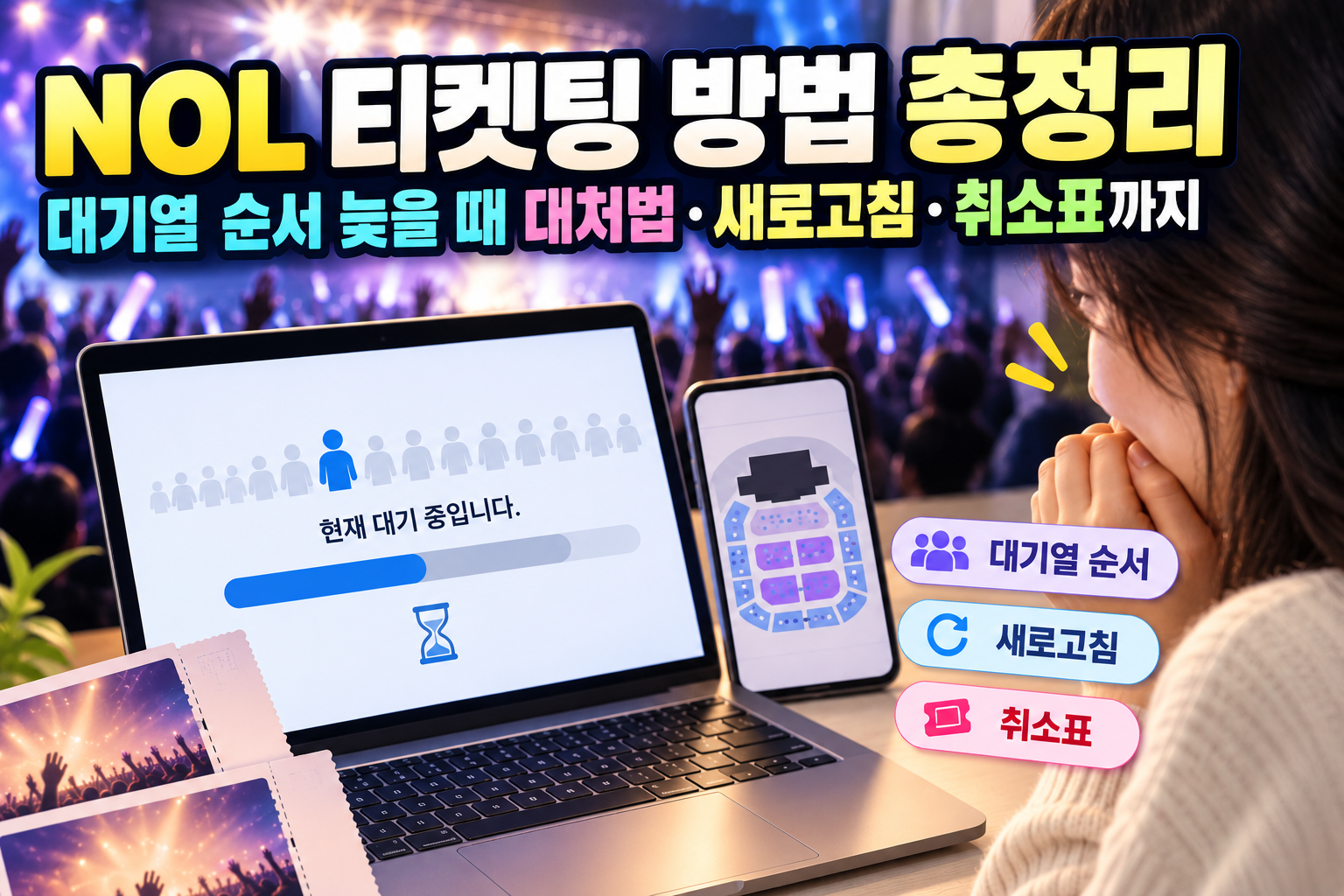 NOL 티켓팅 방법 총정리｜대기열 순서 늦을 때 대처법&middot;새로고침&middot;취소표까지 관련 사진