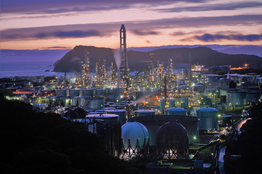 Sunset, Factory, Nature image