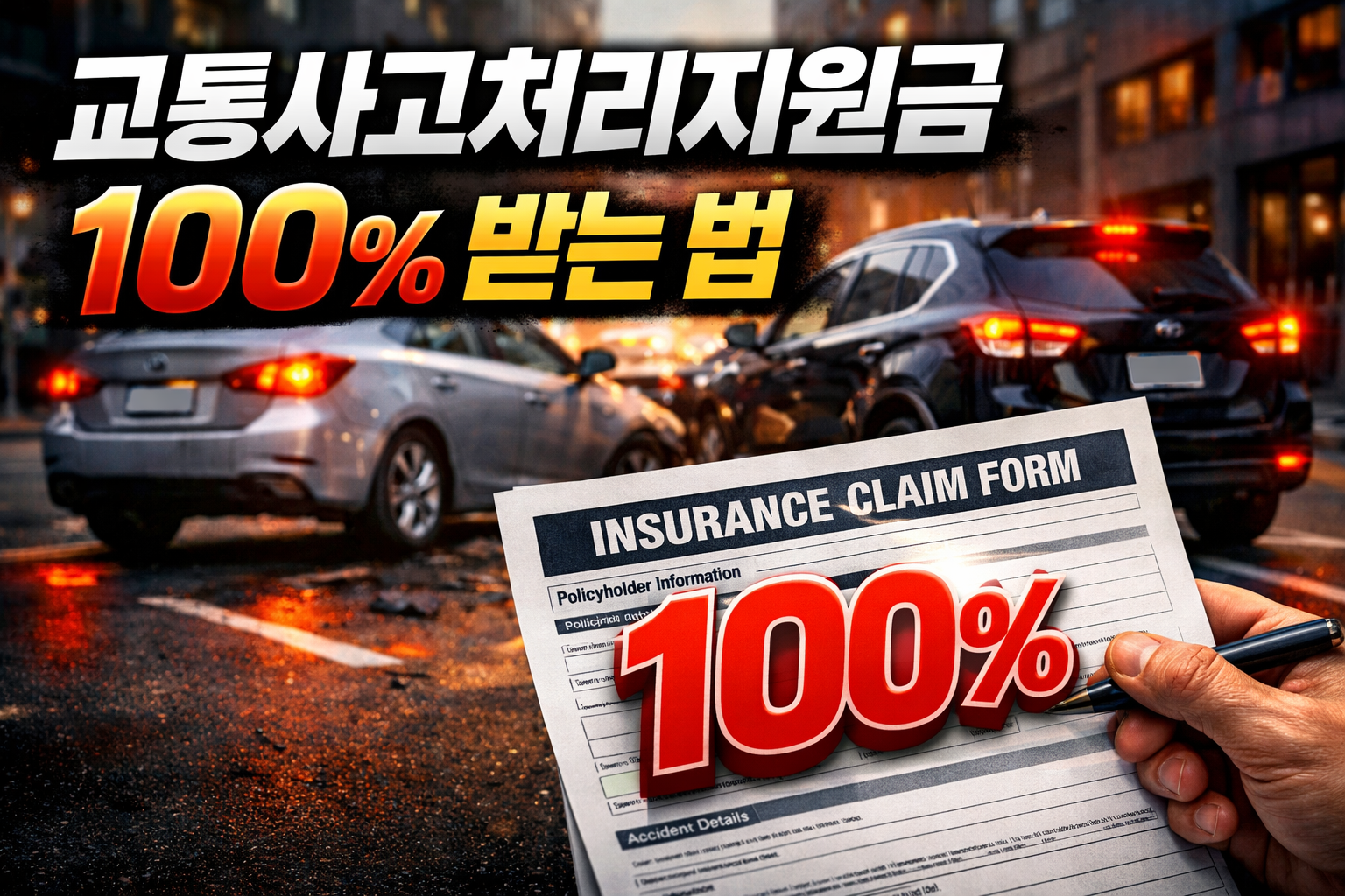 교통사고처리지원금 100% 받는 법