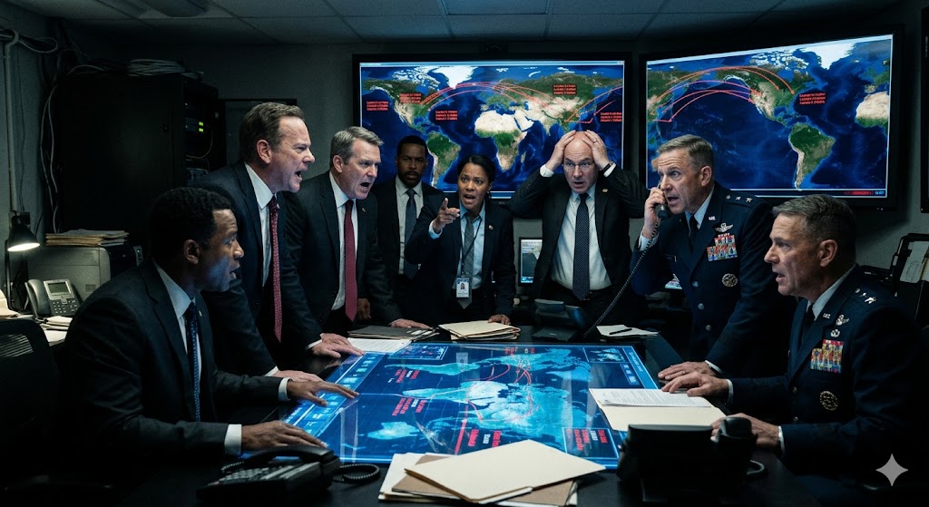 하우스 오브 다이너마이트 넷플릭스 정치 스릴러 백악관 상황실에서 혼란에 빠진 수뇌부들