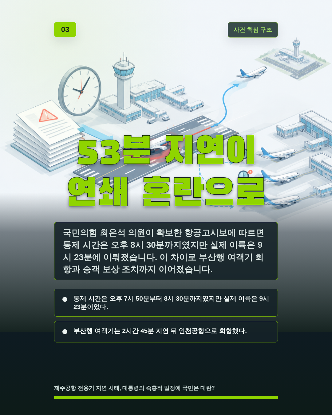 53분 지연이 연쇄 혼란으로