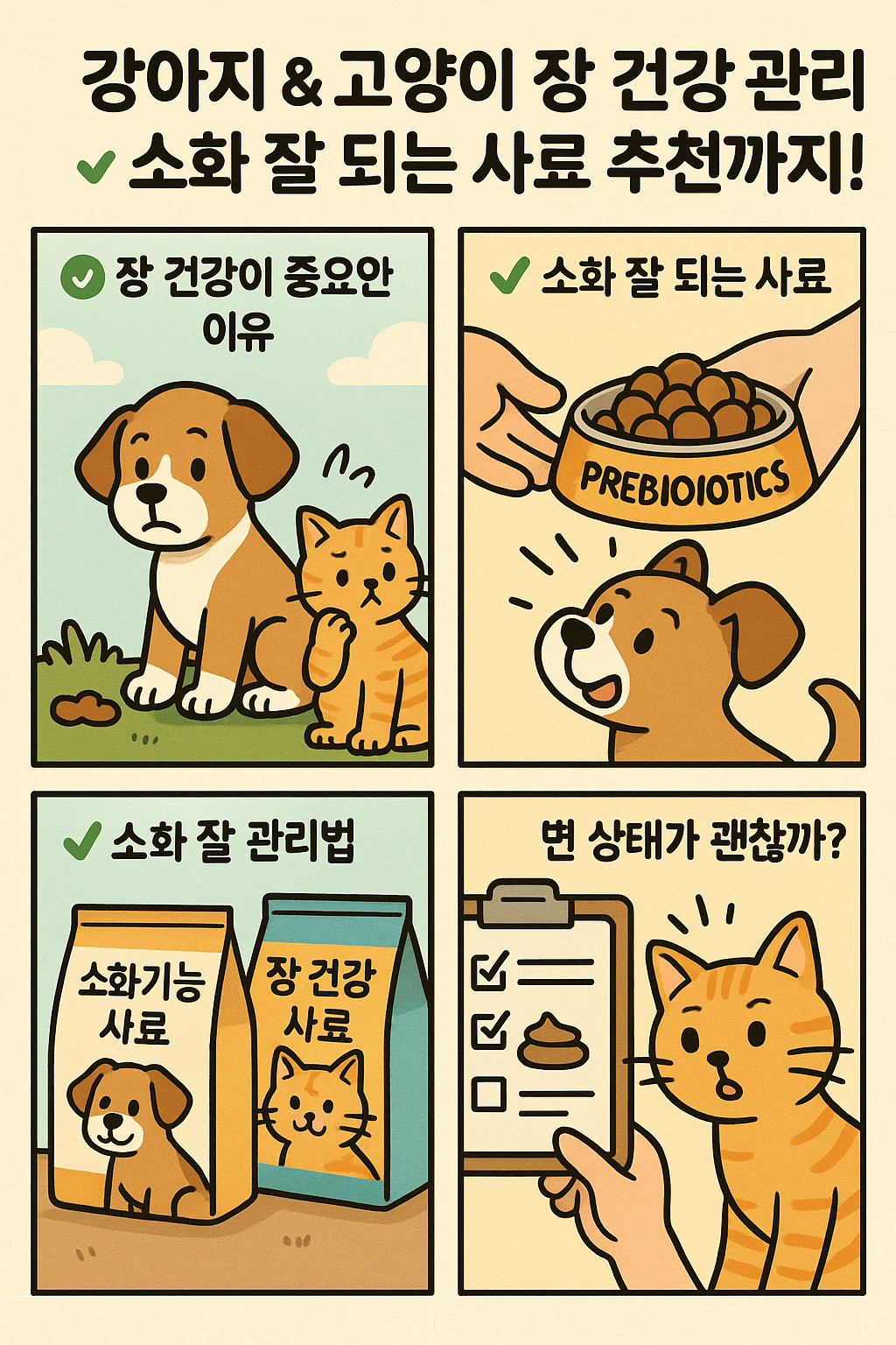 강아지 고양이 장건강