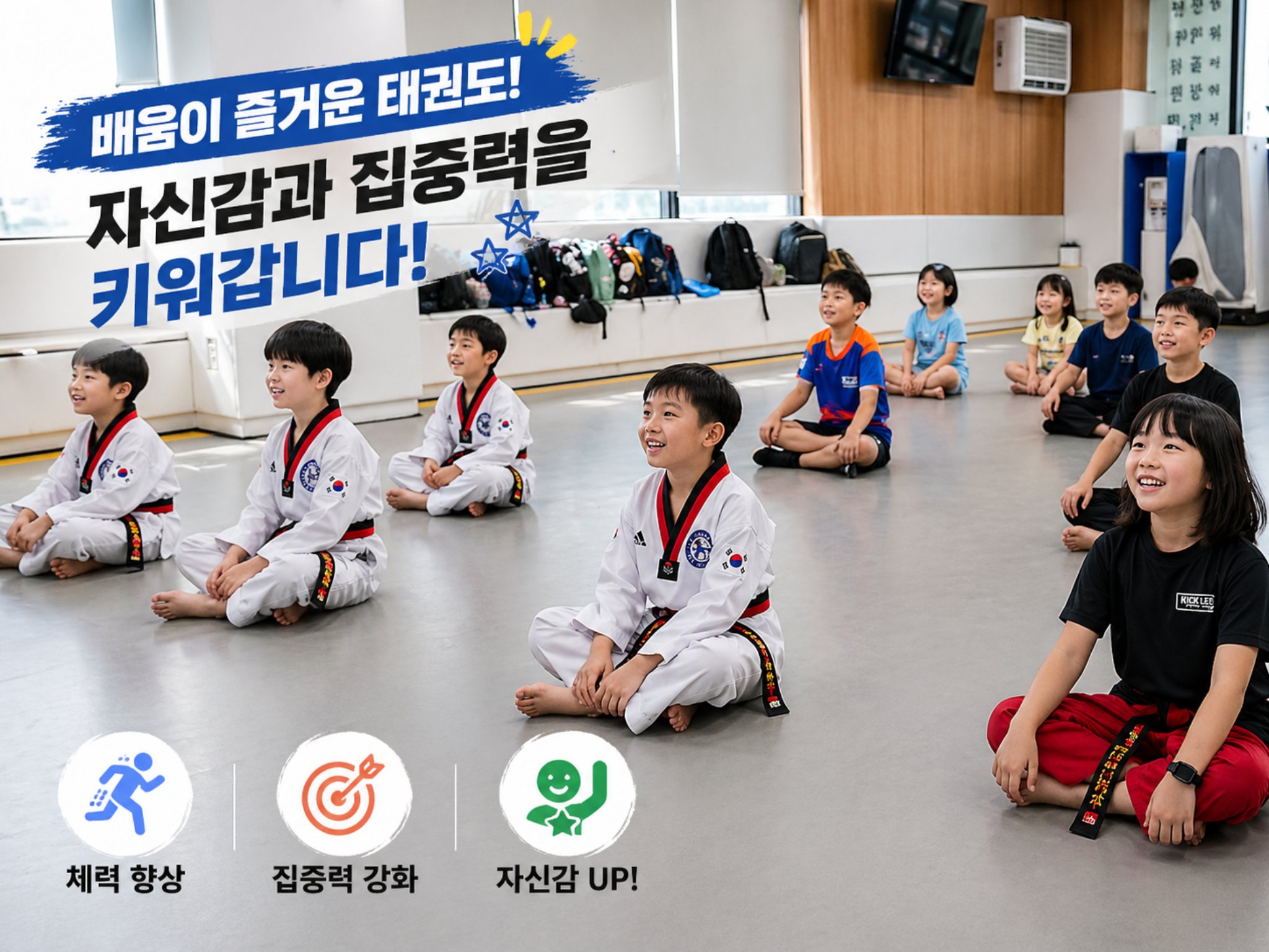 태권도 인성 교육 어린이 단체 수업 집중력 사회성 발달