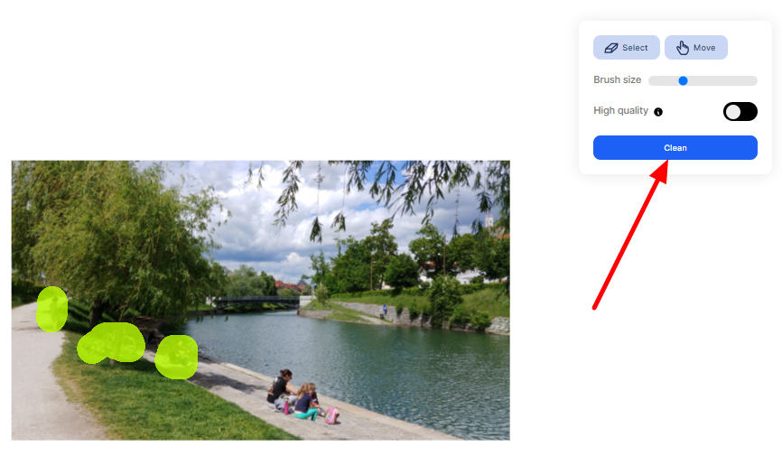 Clipdrop의 CleanUp 마스크