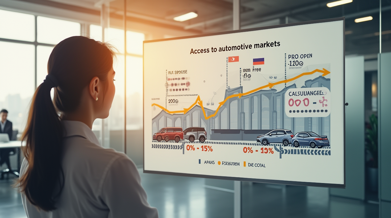 미국차 진입에 대한 접근성을 비교한 인포그래픽 스타일 이미지