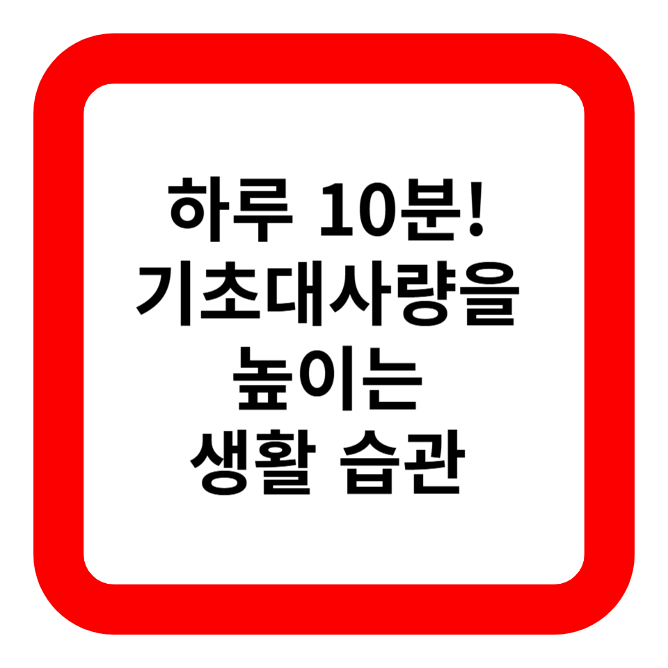 하루 10분! 기초대사량을 높이는 생활 습관 관련 사진