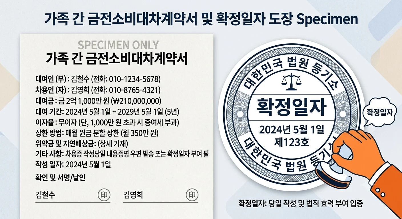 가족 간 차용증 법정 이자율 4.6퍼센트 및 2억 1700만원 무이자 기준
