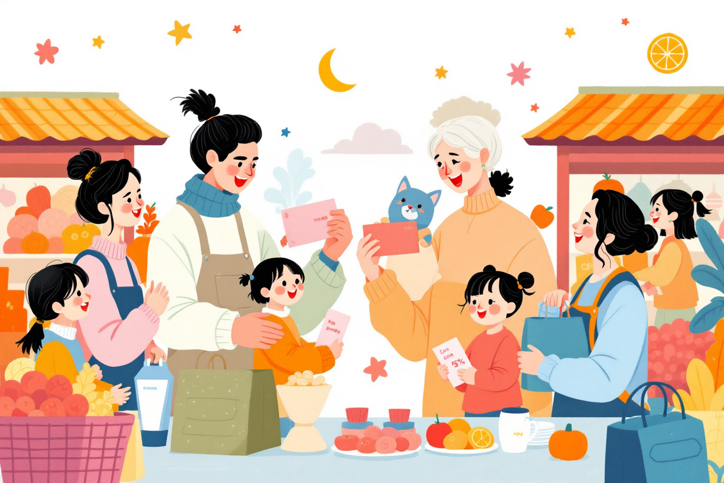 다양한 연령대의 소비자들이 온누리상품권을 통해 혜택을 누리는 모습