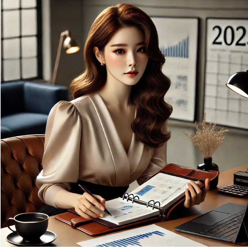 2025년 세제혜택 비교하는 30대 미혼 여성 이미지