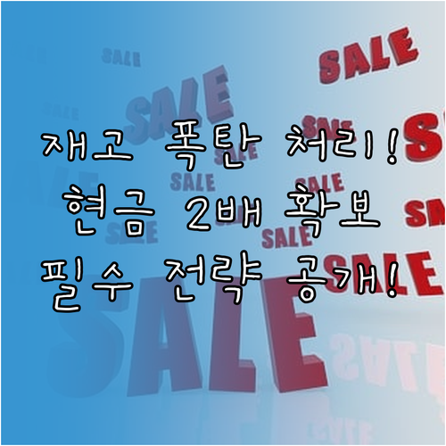 쇼핑몰 연말 재고정리 현금 확보 및 ..