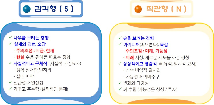 감각형-직관형-구별법