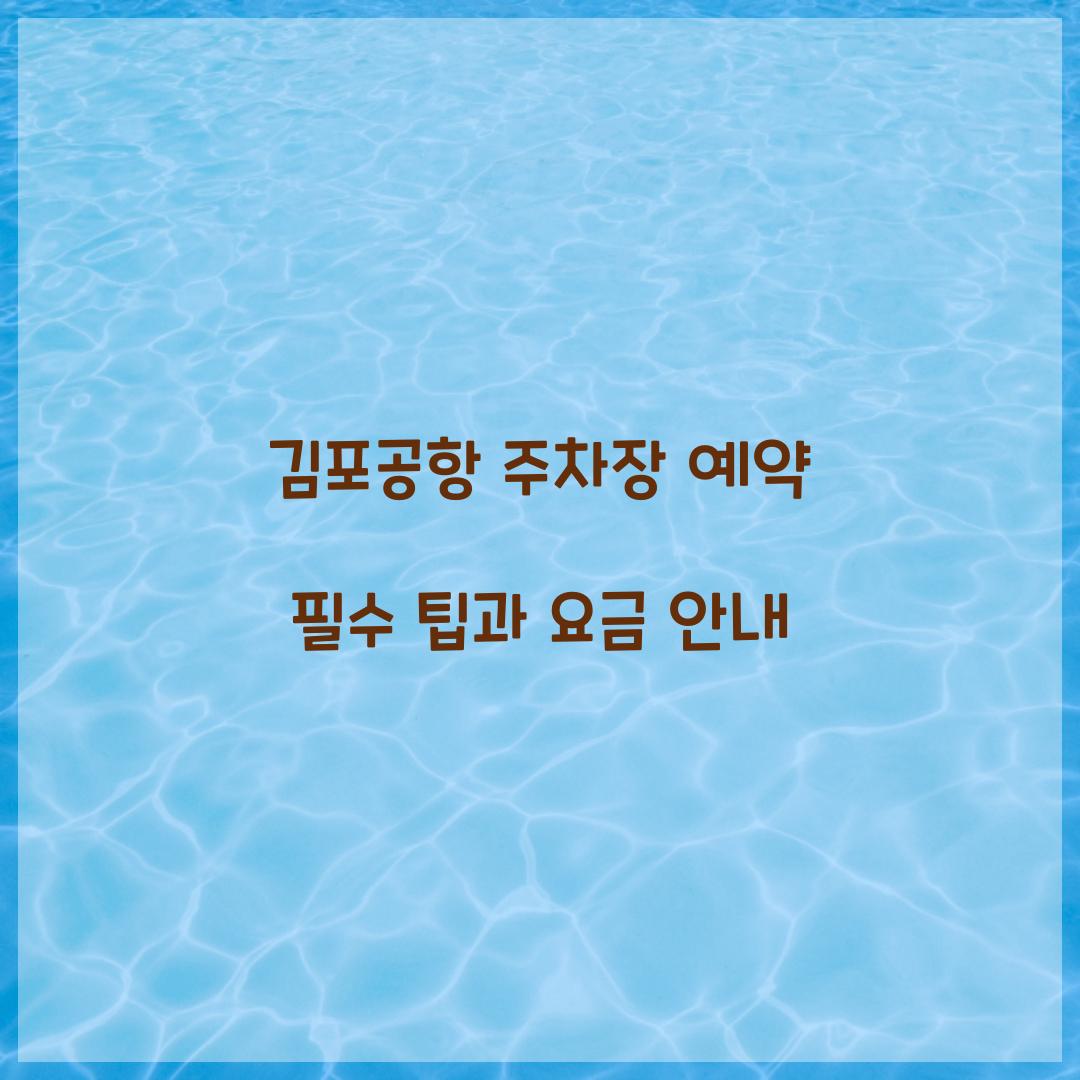 김포공항 주차장 예약