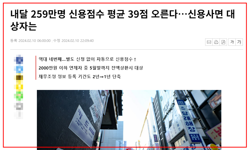 개인신용등급사면