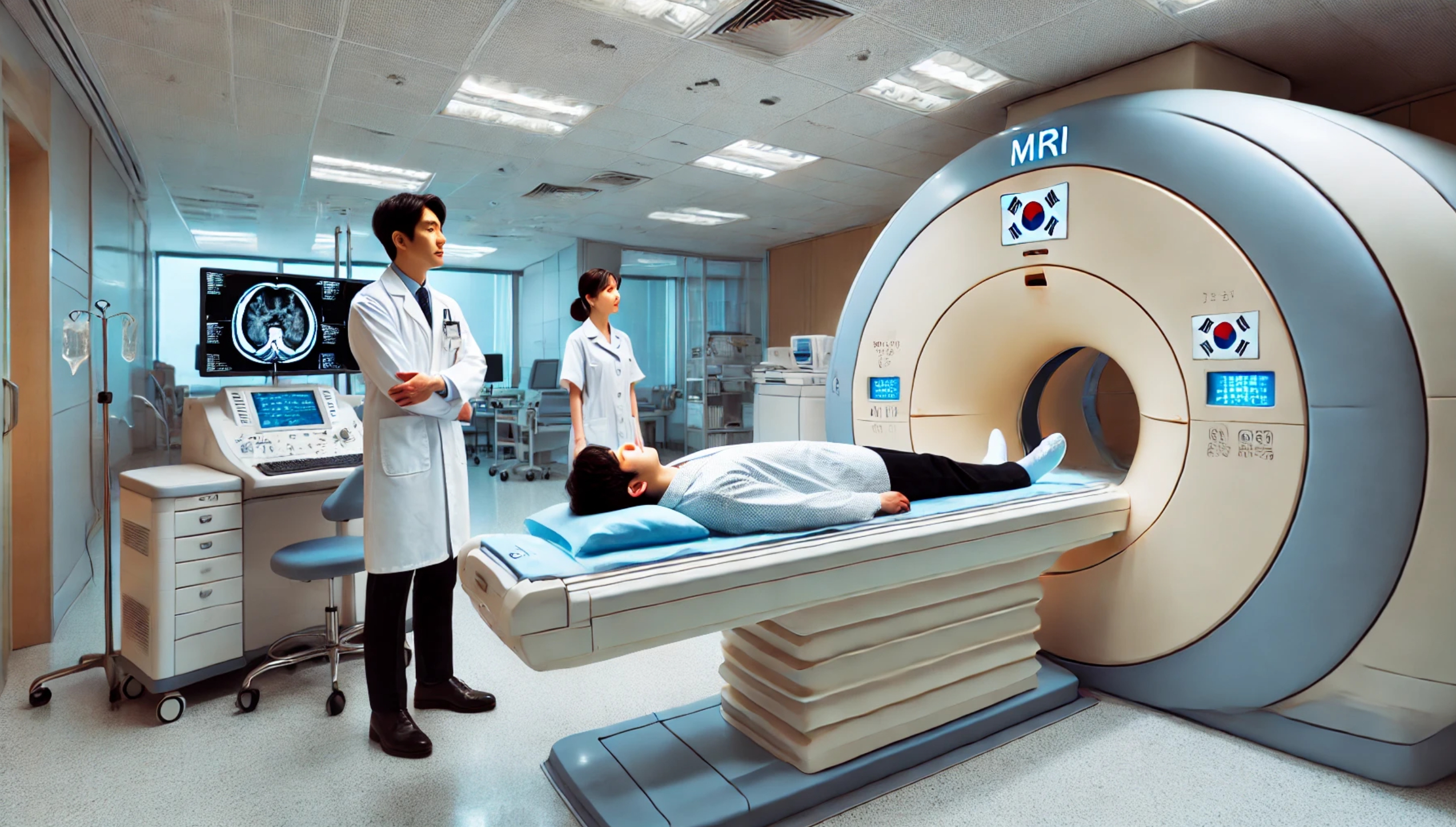 췌장암 검사 방법중에 mri 검사 하는 모습