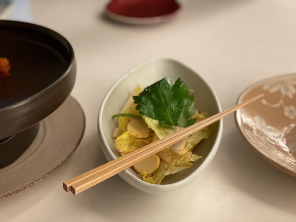 미쉐린 3스타 가온 - 곁들임 밤배추겉절이