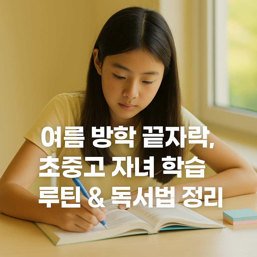 여름 방학 끝자락, 초중고 자녀 학습 루틴 &amp; 독서법 정리