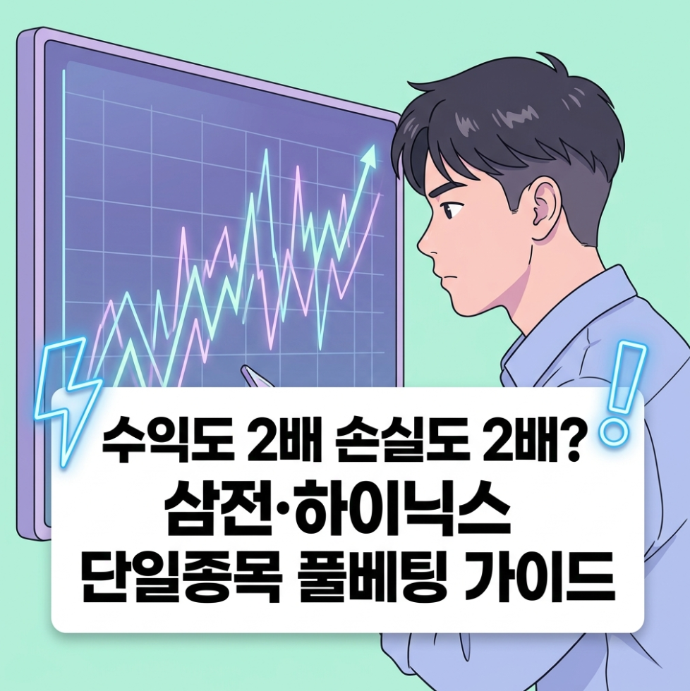 삼성전자와 SK하이닉스 단일종목 2배 레버리지 출시 스펙을 비교 분석하는 인포그래픽