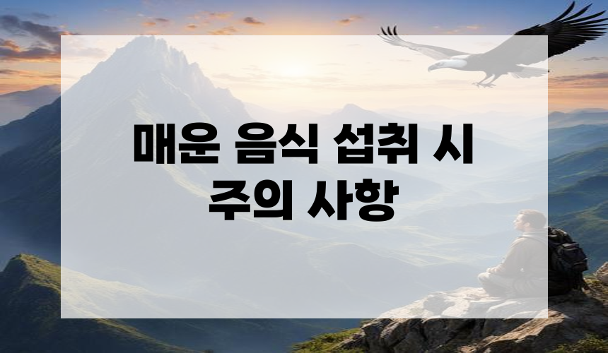 매운 음식 섭취 시 주의 사항