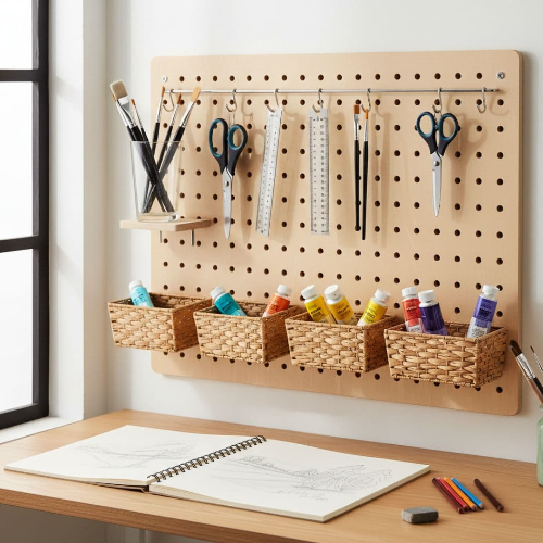 취미 용품 정리, 미술 도구와 뜨개질 실 깔끔 수납 아이디어