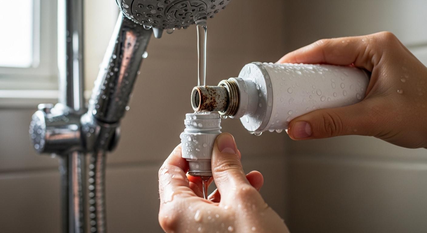 약한 수압 샤워기 필터 문제 해결