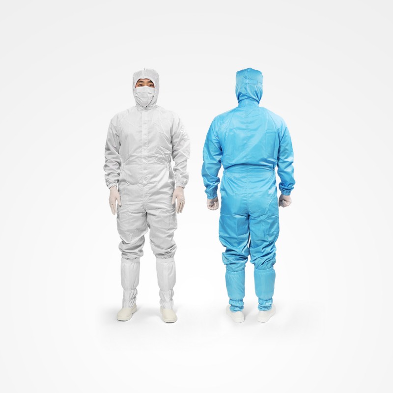 클린룸 오염제어 방지를 위한 대책으로 사람 오염원 방지 대책에 대한 클린복장 착용 이미지이다.