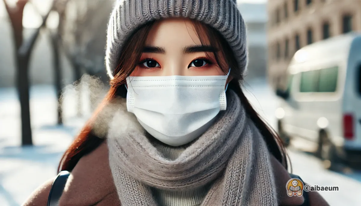 겨울에-마스크쓴-여자