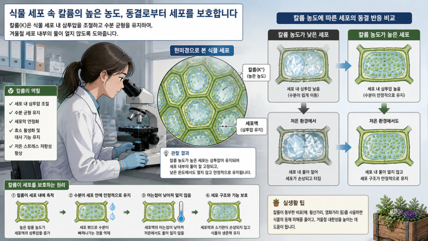 세포 내 칼륨 농도 증가에 따른 동결 방지 메커니즘