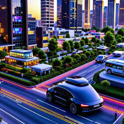 AI 기반 스마트시티와 자율주행 시스템 그림