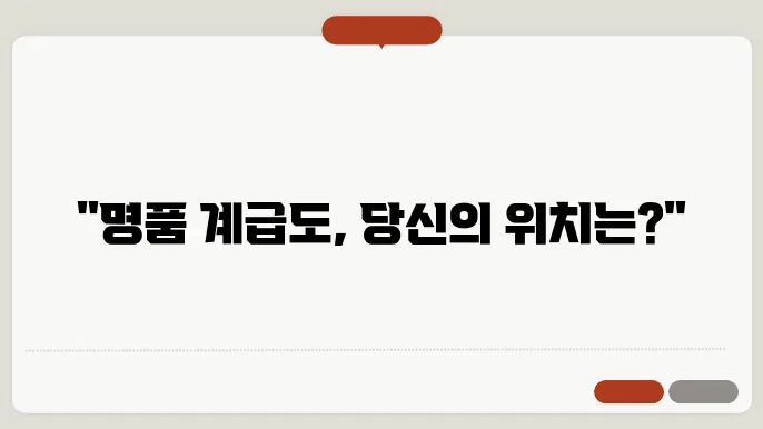 명품 계급도