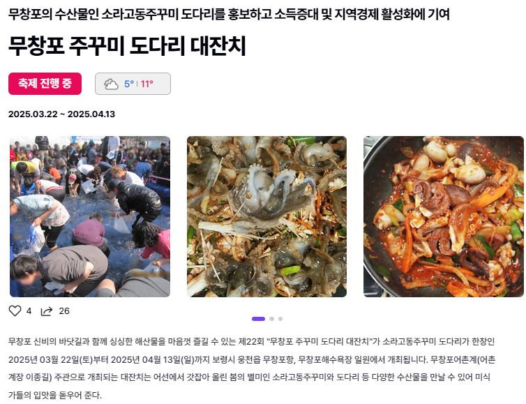 6시내고향 충남 보령 벼루 오이 주꾸미 축제 청보리밭 관련 정보