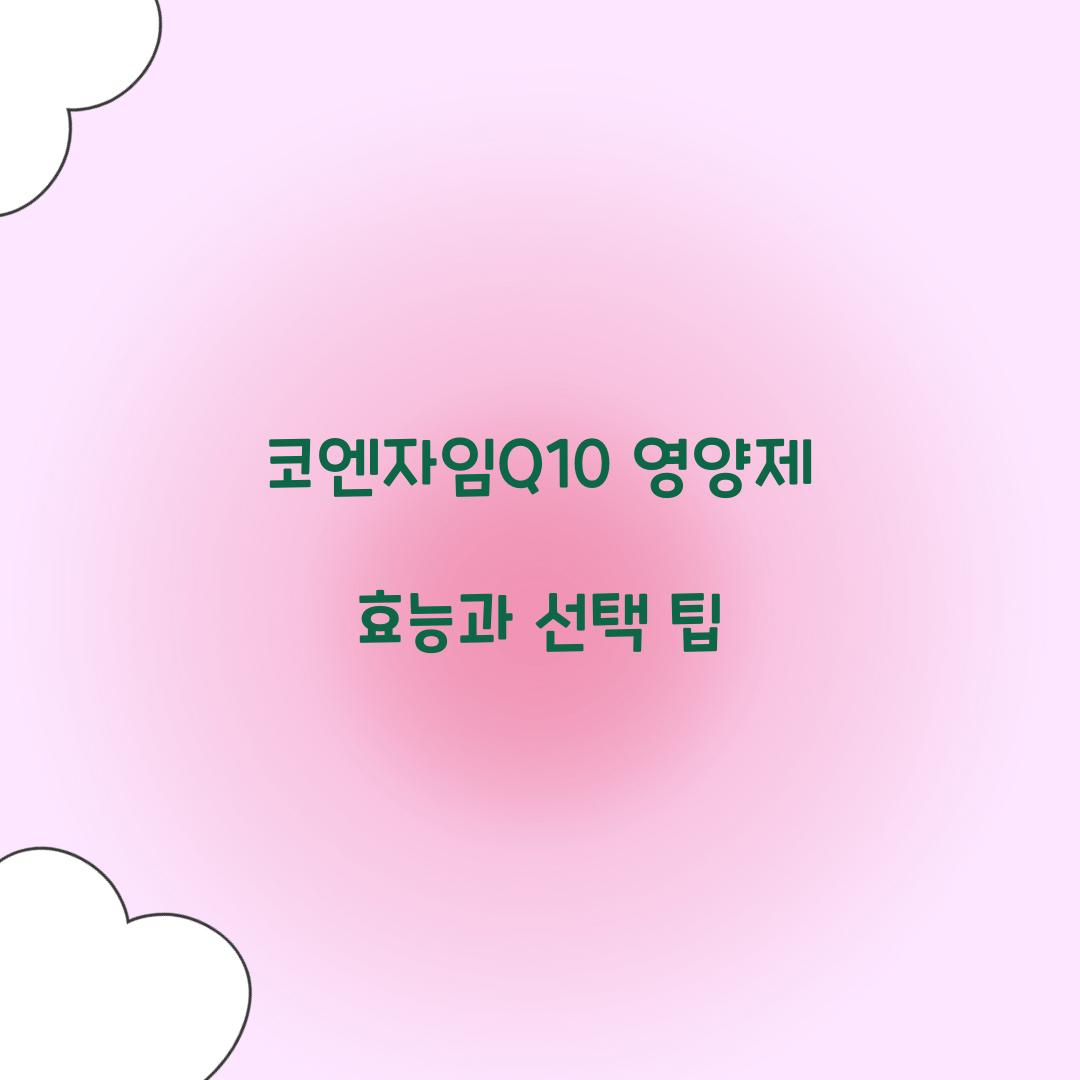 코엔자임Q10 영양제