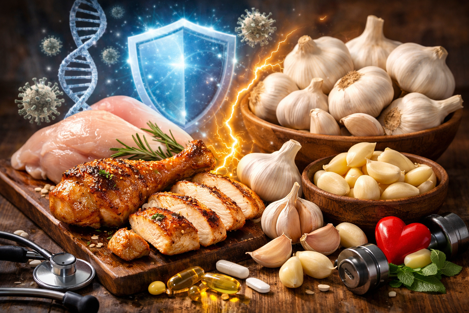 닭고기와 마늘