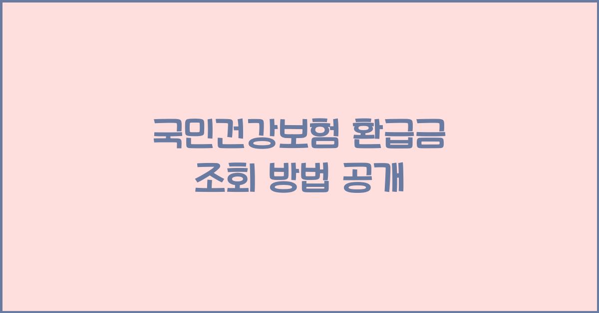 국민건강보험 환급금 조회