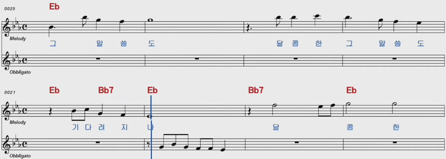 조미미 단골손님 악보