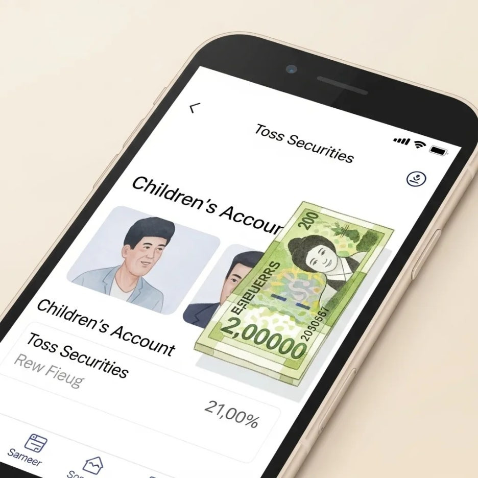 토스증권 앱에서 아이 계좌를 확인하는 모습