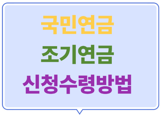 국민연금 조기수령 신청수령방법