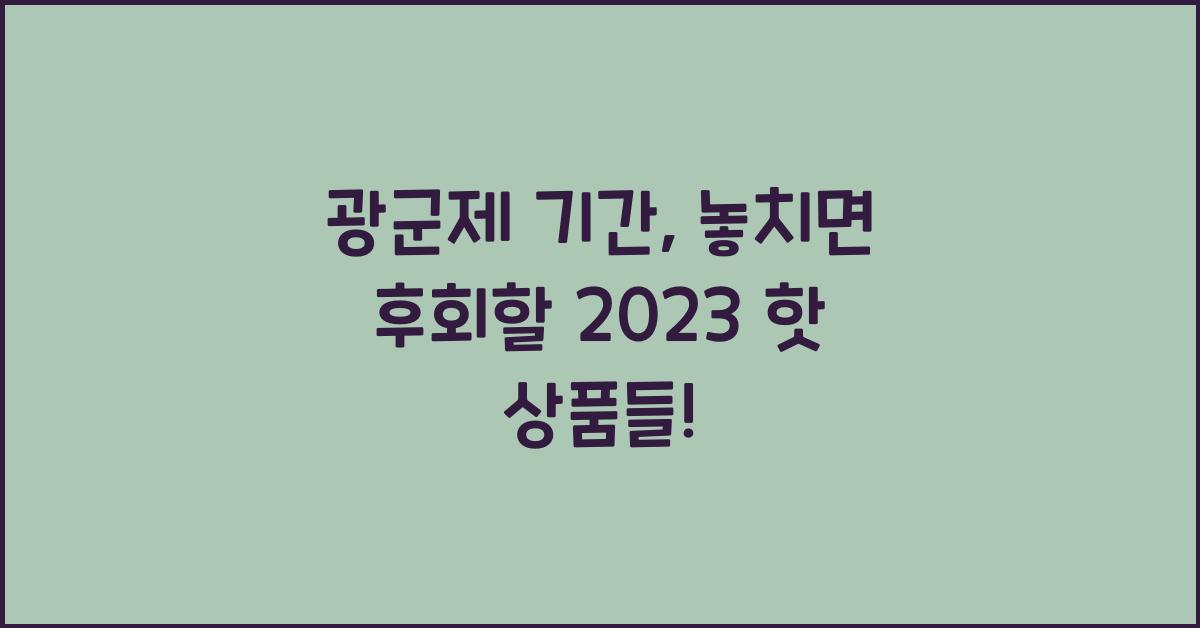 광군제 기간