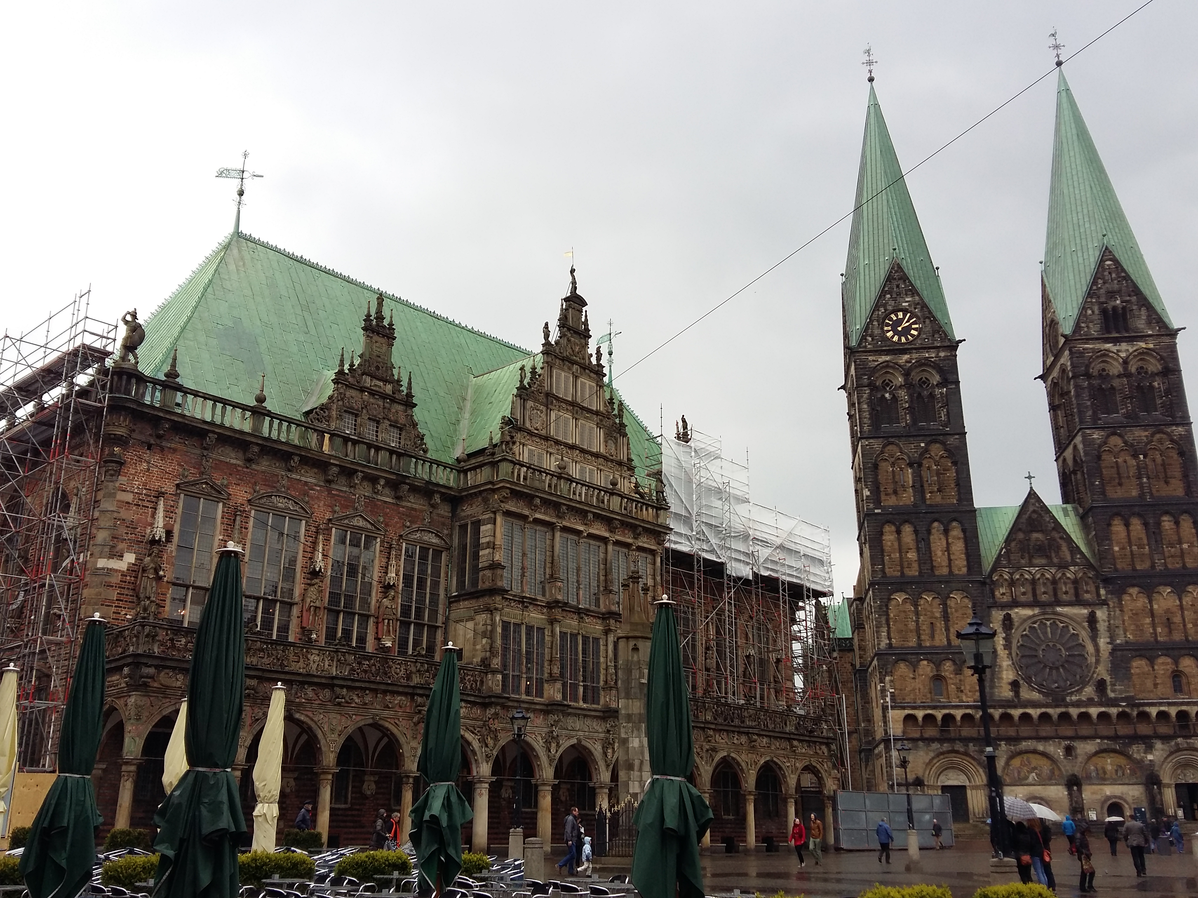 독일 브레멘 시장 광장과 시청사