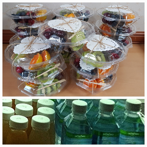 환자들과 가족들에게 선물한 봄 소풍 과일 도시락과 음료