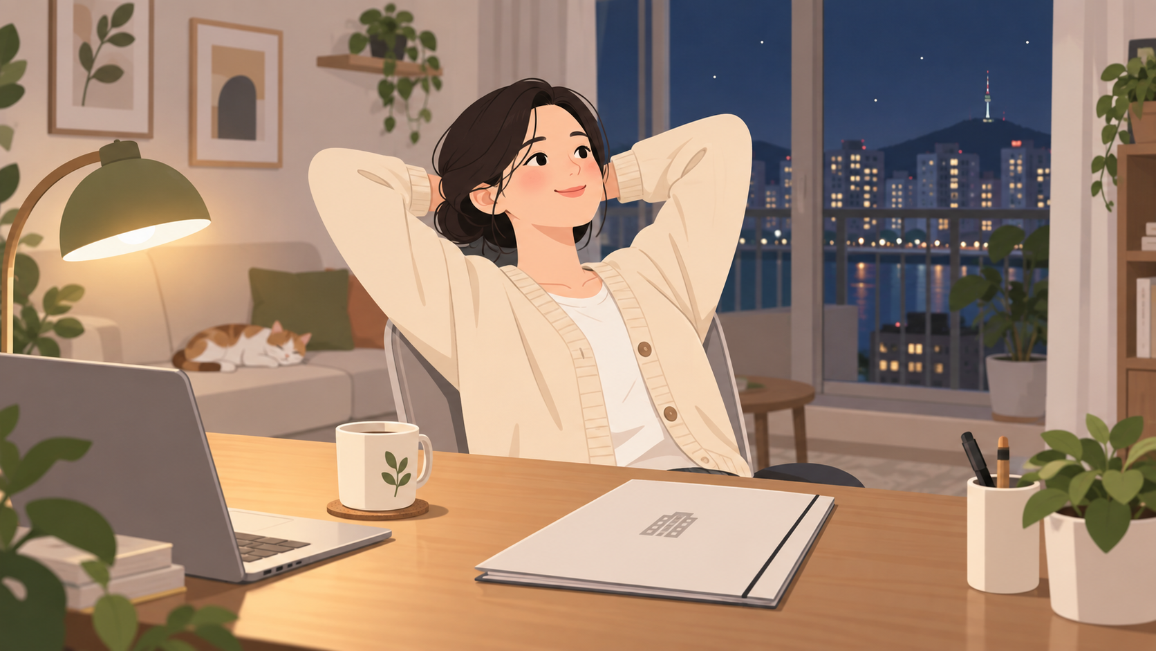 공고문을 다 읽고 홀가분해진 저녁