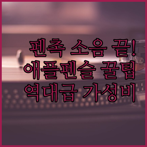애플펜슬 펜촉 소음 해결 방법 및 가..