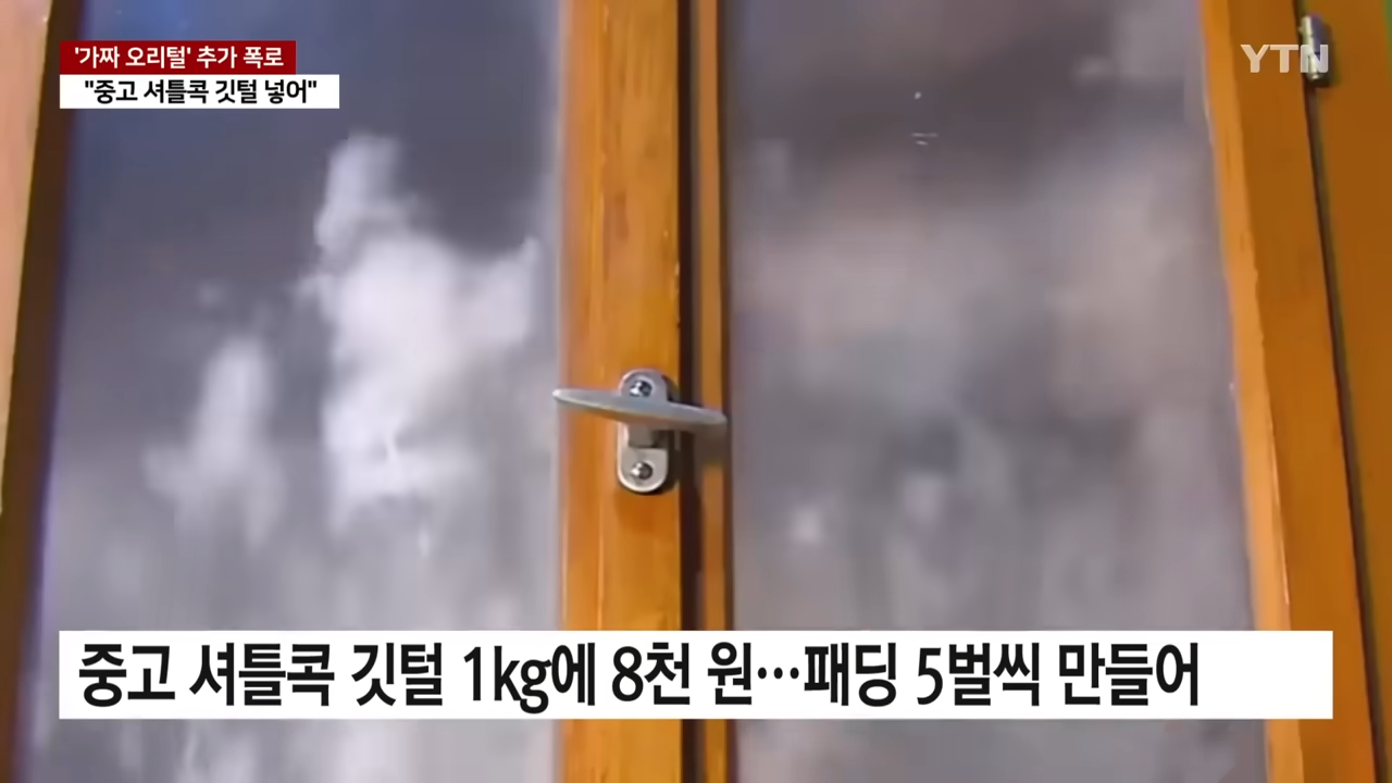 중국산 패딩 충격 진실 가짜 오리털 제조 영상 중고 셔틀콕