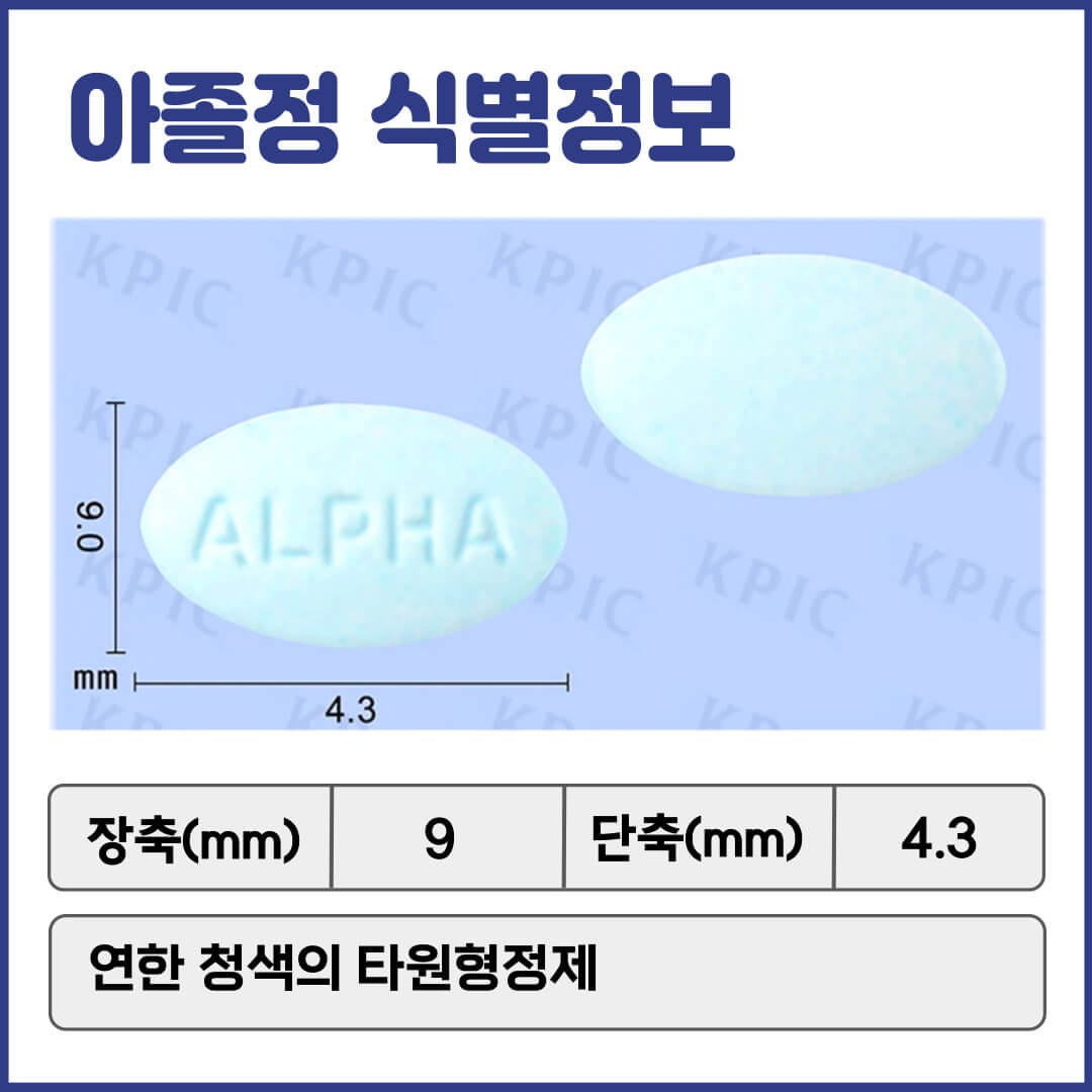 아졸정 식별정보